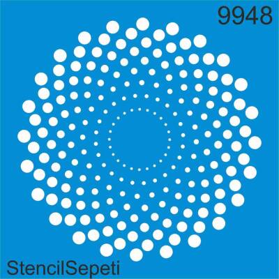 Geometrik Spiral Desen - Stencil Boyama Şablonu - 1
