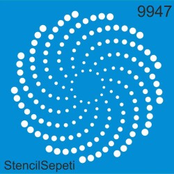 Geometrik Spiral Desen - Stencil Boyama Şablonu - StencilSepeti