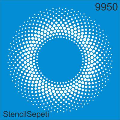 Geometrik Spiral Desen - Stencil Boyama Şablonu - 1