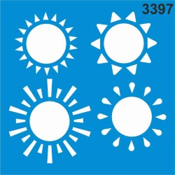 Güneş Deseni - Stencil Boyama Şablonu - StencilSepeti