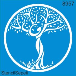 Hayat Ağacı Deseni - Stencil Boyama Şablonu - StencilSepeti
