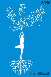 Hayat Ağacı Deseni - Stencil Boyama Şablonu - StencilSepeti