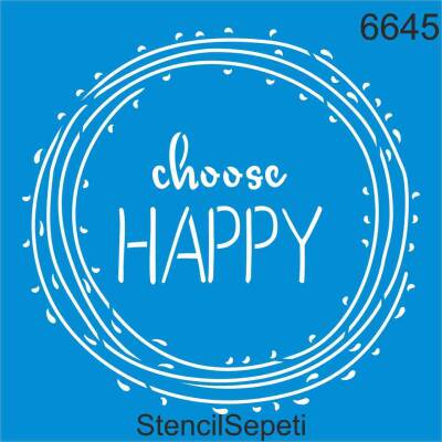 Hayata Gülümse Deseni - Stencil Boyama Şablonu - 1