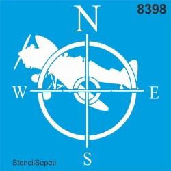 Hedefteki Uçak - Stencil Boyama Şablonu - StencilSepeti