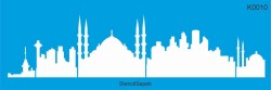 İstanbul Silüeti - Stencil Boyama Şablonu - StencilSepeti