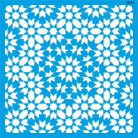 İznik Duvar Deseni Stencil Boyama Şablonu - StencilSepeti