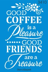 Kahve Dostluğu - Stencil Boyama Şablonu - StencilSepeti