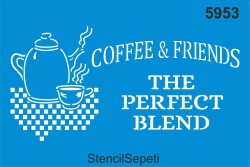 Kahve Dostluğu - Stencil Boyama Şablonu - StencilSepeti