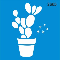 Kaktüs Deseni - Stencil Boyama Şablonu - StencilSepeti