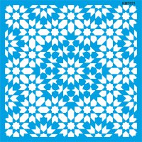 İznik Duvar Deseni Stencil Boyama Şablonu - StencilSepeti