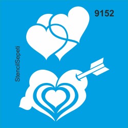 Kalp Deseni - Stencil Şablon - StencilSepeti