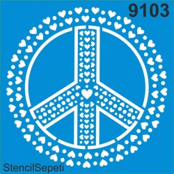 Kalpli Barış Simgesi - StencilSepeti