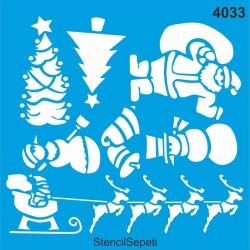 Kar Kış Noel Baba - StencilSepeti