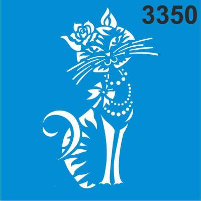 Kedi Deseni - Stencil Boyama Şablonu - 1