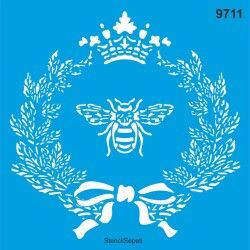 Kraliçe Arı Deseni - Stencil Desen Şablonu - StencilSepeti