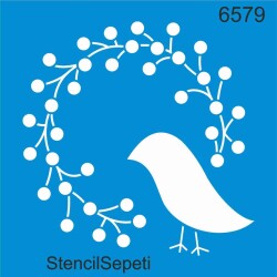 Kuş Deseni - Stencil Boyama Şablonu - StencilSepeti