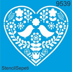 Kuşlar Ve Çiçekler - StencilSepeti