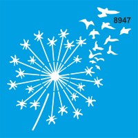 Kuşlar Ve Çiçekler - StencilSepeti