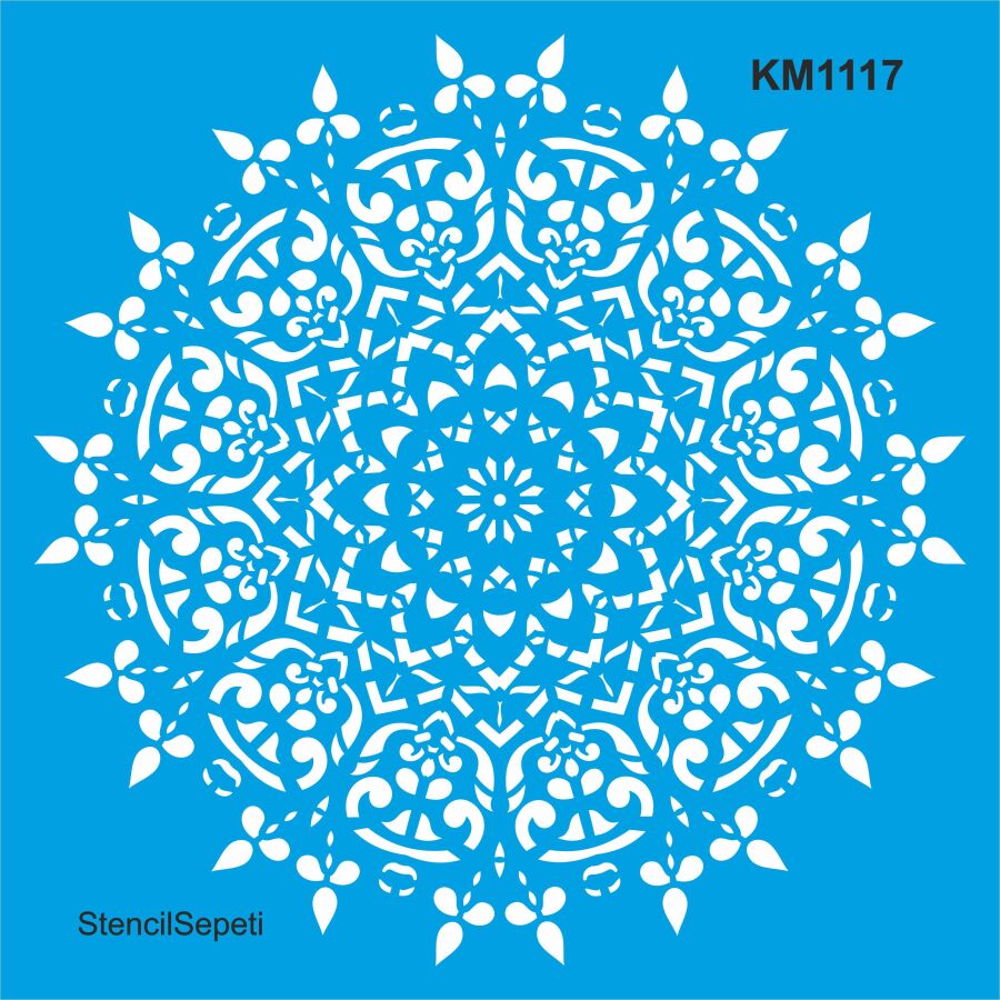 Mandala Deseni - Stencil Boyama Şablonu - 1