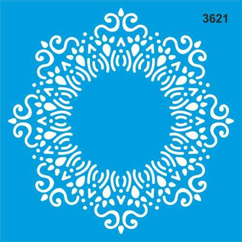 Mandala Deseni - Stencil Boyama Şablonu - 1