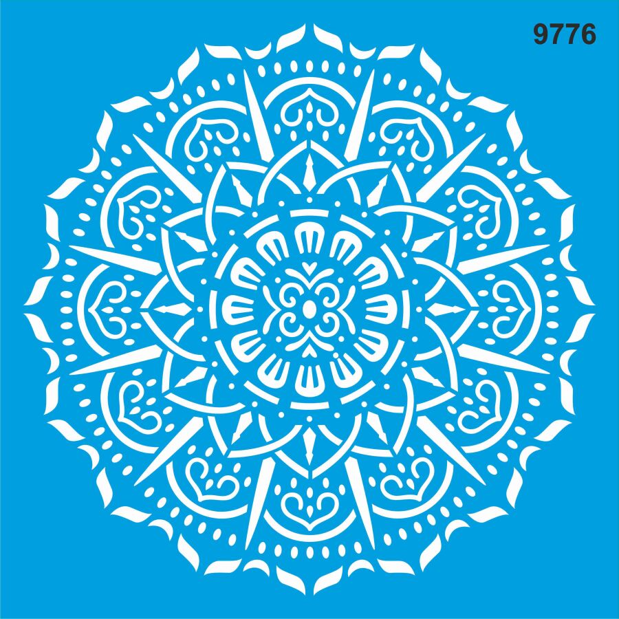 Mandala Deseni - Stencil Boyama Şablonu - 1