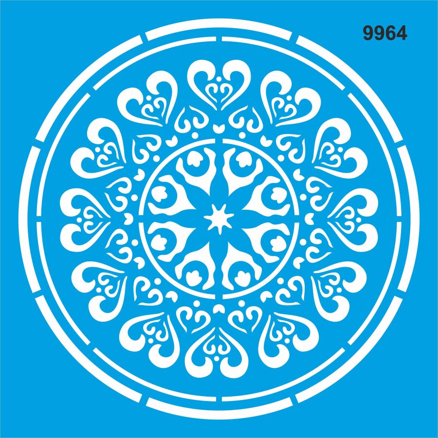 Mandala Duvar Deseni - Stencil Şablonu - 1