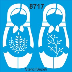 Matruşka Deseni - Stencil Boyama Şablonu - StencilSepeti