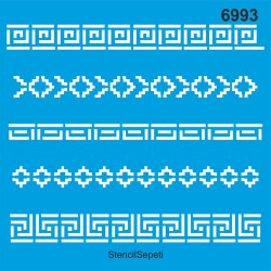 Modern Kenar Deseni - Stencil Boyama Şablonu - StencilSepeti