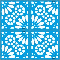 Mozaik Fayans Deseni - Stencil Boyama Şablonu - 2