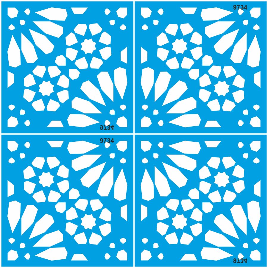 Mozaik Fayans Deseni - Stencil Boyama Şablonu - 2