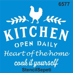 Mutfak Deseni - Stencil Boyama Şablonu - StencilSepeti