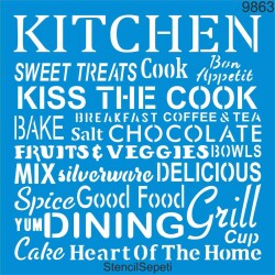 Mutfak Kelimeleri - Stencil Boyama Şablonu - StencilSepeti
