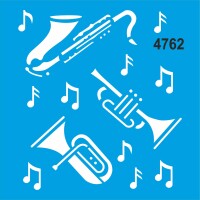 Müzik Aletleri - Stencil Boyama Şablonu - StencilSepeti