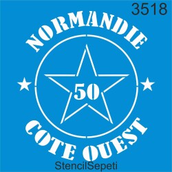 Normandiya - Batı Sahili Deseni - Stencil Boyama Şablonu - StencilSepeti