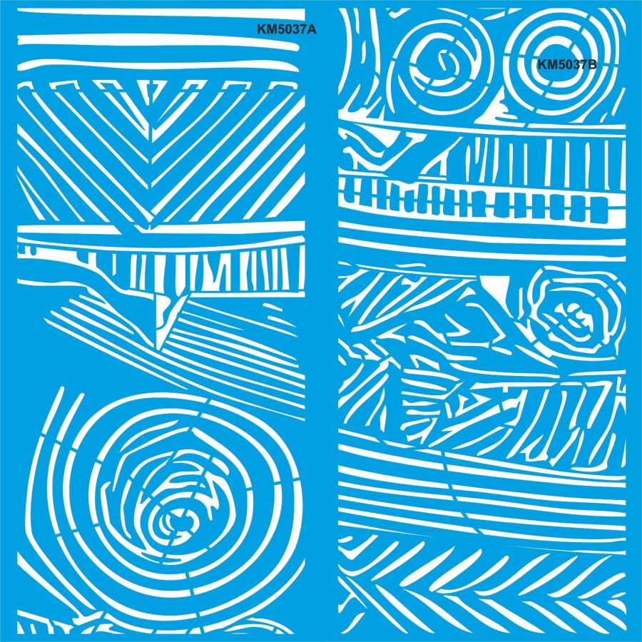 Otantik Afrika Deseni Stencil Boyama Şablonu - 1