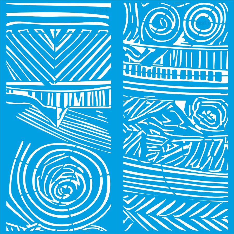 Otantik Afrika Deseni Stencil Boyama Şablonu - 1