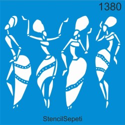 Otantik Afrika Deseni - Stencil Boyama Şablonu - StencilSepeti