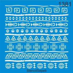 Otantik Kilim Deseni - Stencil Boyama Şablonu - StencilSepeti