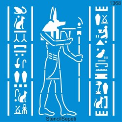 Otantik Mısır Deseni - Stencil Boyama Şablonu - StencilSepeti