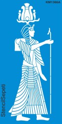 Otantik Mısır Deseni - Stencil Boyama Şablonu - StencilSepeti