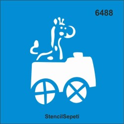 Oyuncak Araba ve Zürafa - StencilSepeti