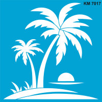 Palmiyeler Stencil Boyama Şablonu - StencilSepeti