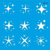 Parlayan Yıldızlar - Stencil Boyama Şablonu - StencilSepeti