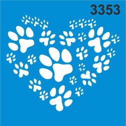 Patili Kalp Deseni - Stencil Boyama Şablonu - StencilSepeti