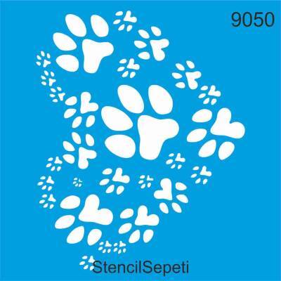 Patili Kalp Deseni - Stencil Şablon - 1