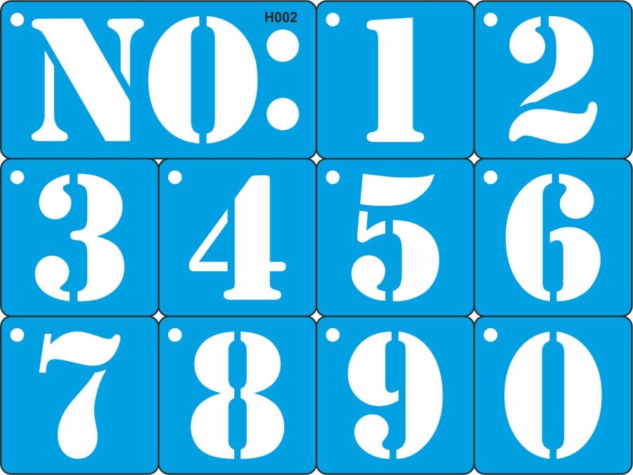 12 Parçalı Rakam Seti Stencil Boyama Şablonu - 1