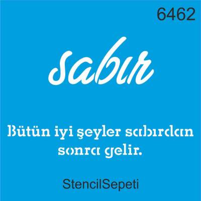 Sabır - Boyama Şablonu Stencil - 1