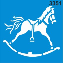 Sallanan At Deseni - Stencil Boyama Şablonu - StencilSepeti