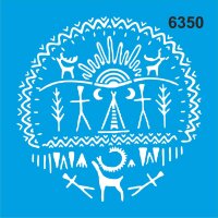 Şaman Davulu Stencil Boyama Şablonu - StencilSepeti