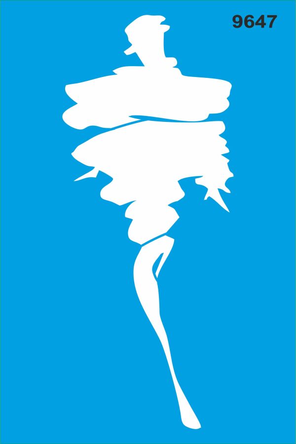 Sanatsal Kadın Çizim - Stencil Boyama Şablonu - 1